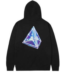 HUF*ハフ*US:XXL[TESSERACT TT]ブラックバックプリント裏フリースフーディー