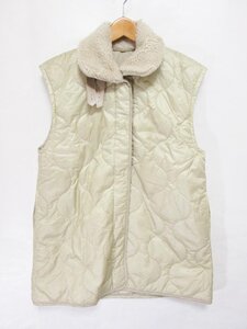 【送料込】 Plage プラージュベスト ベージュ puffer ベスト 22020922750040 中綿入り キルティングベスト 首元暖か size36 S/965559