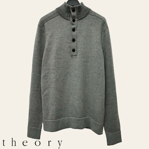 theory /セオリー メンズ ウール100% 長袖ニット ハイネックニットセーター グレー XS(Sサイズ相当) I-3574