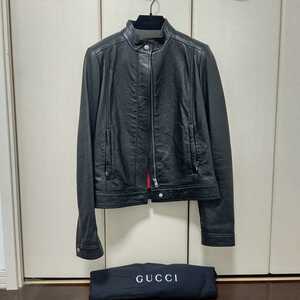 【美品】GUCCI☆グッチ☆秋冬物☆リアルレザーライダースジャケット☆本革☆サイズ38