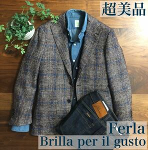 【超美品/秋冬】Brillaブリッラペルイルグーストウィンドウペンジャケット42