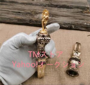 密教法具 寺院用仏具 独鈷杵 不動明王独鈷杵 金剛杵 内部蔵不動明王 真鍮製 大々型 長さ23cm