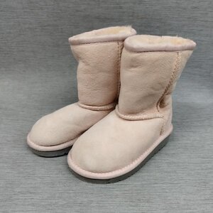 K629 UGG アグ ムートン ブーツ ショート 防寒 ボア ロゴ キッズ ピンク 女の子 15.0cm Toddlers Classic 5251T 軽量 トドラー スエード