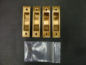 未使用 SUS304 横引き用 引手 4個セット 取手 引戸 襖 18×75×17.5mm 船底引手 チリだし引手 管理No.40415