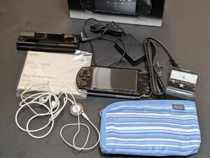 【ジャンク品】PSP-2000 本体＋箱・付属品（バッテリーなし）＋リモコン付きイヤホン＋ワンセグチューナー