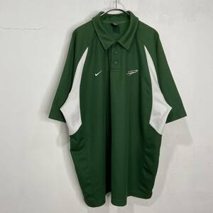 送料無料☆NIKE☆NIKE TEAM☆半袖☆ゲームポロシャツ☆スウォッシュ☆グリーン☆XXL☆９０ｓ☆G23