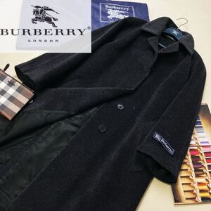 J35 新品同様　純正カバーハンガー付き!!参考価格20万●BURBERRY ●モヘアステンカラーコート バーバリーコート レディース イタリア製 40