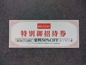 ☆送料無料☆　カラオケ　ビッグエコー　特別御招待券　室料50％OFF　割引券