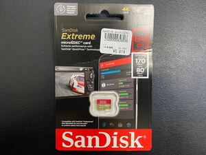 SanDisk 64gb Extreme microSDカード microSDXC サンディスクsd