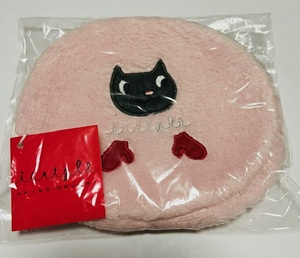 ★　☆未使用保管品☆　AKIKO OBUCHI　ポーチ　フェイクファー　ピンク系　ねこ　ふわモコ　ネコ　モフモフ　オブチアキコ　★