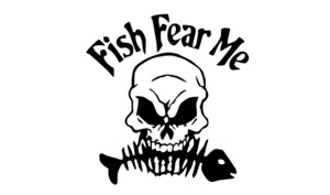 スカル　①　骸骨　Fish Fear Me　魚　釣り　フィッシング　アウトドア　海　日本海　カッティングステッカー