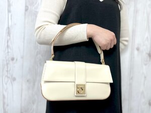 極美品 Ferragamo フェラガモ ガンチーニ ハンドバッグ ショルダーバッグ バッグ レザー アイボリー 2WAY 79560