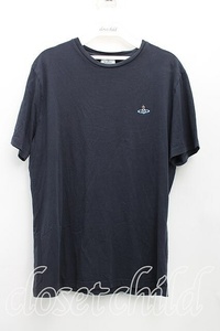 Vivienne Westwood MAN / オーブ刺繍Tシャツ M 紺 H-24-08-18-057-jc-OD-ZH