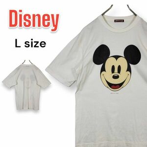 【レア】90s 東京ディズニーランド ミッキー ヴィンテージ Tシャツ Lサイズ ホワイト 白 TDL Mickey