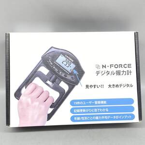 ΣN-FORCE デジタル握力計 見やすい デジタル ユーザー登録機能 記録更新 ブラック 黒色 電池式 動作確認済 中古品ΣF50147