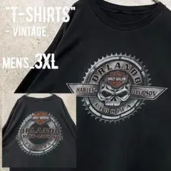 レア《ハーレーダビッドソン》スカル両面プリントTシャツ/メンズ3XL