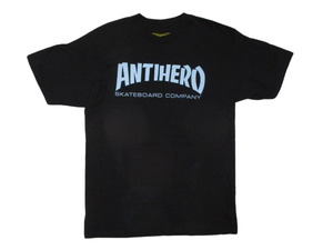 即決☆廃盤 ANTIHERO アンタイヒーロー アンチヒーロー THRASHER MAG LOGO スラッシャー マグロゴ パロディーTシャツ 黒x水色