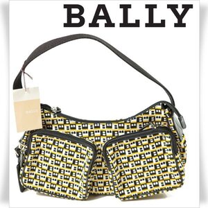 新品1円～★定価4.3万 BALLY バリー モノグラム 総柄 キャンパス ワンショルダーバッグ ロゴ 軽量 正規店本物 ◆4907◆