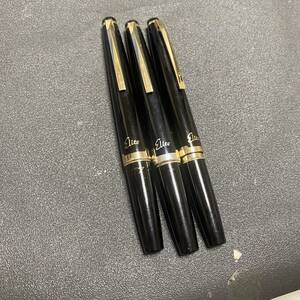 PILOT まとめ売り　３本　パイロット Elite エリート 万年筆 ペン先 18K-750 刻印あり 18K ゴールド 黒 ブラック 筆記用具 文房具