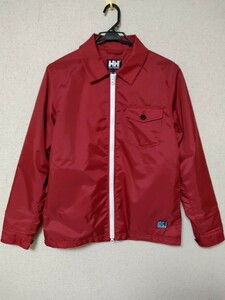 HELLY HANSEN　未使用　超美品　コーチジャケット　ナイロン　レッド　赤　ロゴ　ヘリーハンセン　ポケット　黒タグ　レトロ　