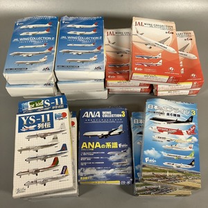 G3-105 F-toys 日本 航空機 旅客機 JAL ANA ウィングコレクション YS-11 等 計16点 まとめ 重複有り 不揃い プラモデル 半完成 中古品