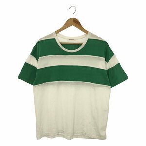 【新品】 DOMENICO+SAVIO / ドメニコアンドサビオ | 2022SS | インサイドアウト ボーダーTシャツ | 38 | WHITE × GREEN | レディース