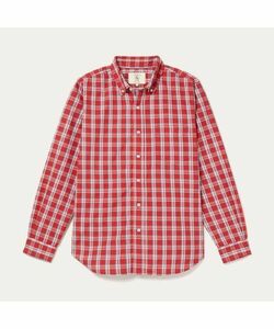 新品 AIGLE エーグル DFT オックスフォード チェックシャツ S 赤 長袖