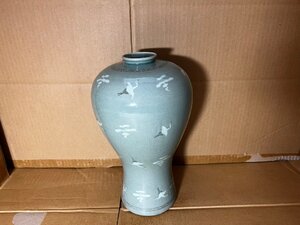 0828⑫古美術品/陶器/アンティーク★韓国/高麗青磁 ★花瓶/花器/花入