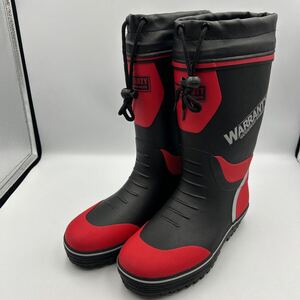 KA290 WARRANTY ワランティ WR62105 防雪 スパッツ フード カバー 付き 防寒 防滑 紳士 長靴 レイン シューズ 23cm ブラック レッド ラバー