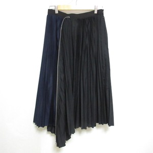 美品 24SS sacai サカイ Cotton Poplin Zipper Skirt アコーディオンプリーツスカート SCW-086 2 ブラック×ネイビー