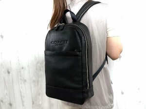 極美品 COACH コーチ バックパック リュックサック バッグ レザー 黒 A4収納可 メンズ 72626Y