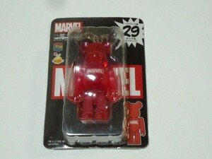 即決/Happyくじ BE@RBRICK MARVEL ベアブリック賞 マーベル シリーズ 29 クリアレッド ロゴ 新品未開封 