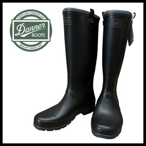 送無 希少 廃盤 完売品 新品 Danner ダナー D123030 WAHKEENA 長靴 屈曲性抜群 天然 ゴム ラバー レイン ブーツ 黒 ユニセックス 25.0 ①