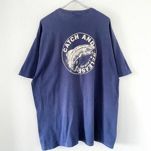 ■激レア■90s USA製 RALPH LAUREN POLO SPORT MAN Tシャツ XL ラルフローレン ポロスポーツマン 魚 ポケT ビンテージ