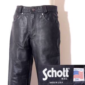 Schottショット【レザーパンツ600/34W86m】人気定番/⑰