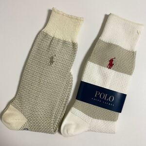 即決☆POLO by Ralph Lauren ポロ バイ ラルフローレン 靴下 2足セット ロゴ 刺繍 未使用 新品 ソックス