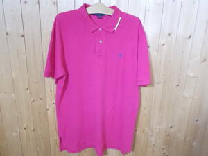 r57◆Polo by Ralph Lauren ポロシャツ◆サイズL 古着 ポロバイラルフローレン 半袖ポロシャツ USED ピンク色 送料385円　6B