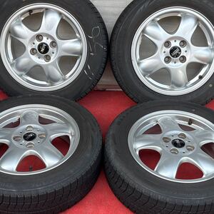 60%溝有。RONAL製。BMW MINI ミニクーパー純正15インチ× 5.5J +45 4H 100 BRIDGESTONE 175/65R15 スタッドレス4本。 R50 R53 R55 R56他。