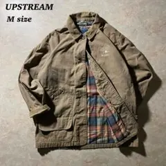 UPSTREAMハンティングジャケットMブラウンダック地フェード古着コーデュロイ