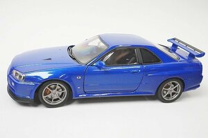 AUTOart オートアート 1/18 日産 スカイライン GT-R (R34) VスペックII ベイサイド ブルー 77335