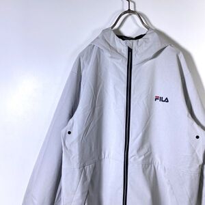 【美品】FILA フィラ ラッシュパーカー Mサイズ ウインドブレーカー 白 アウトドア ウォーキング レジャー キャンプ