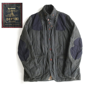 バブアー Barbour×DEPT(B) Dragh Jacket 中綿入りワックスジャケット オイル抜き ネイビー(XL)