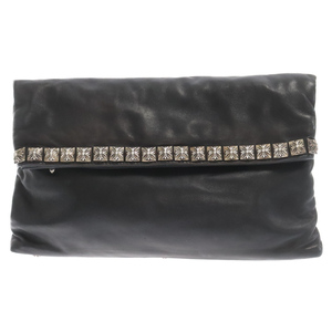 CHROME HEARTS クロムハーツ CLUTCH BAG W/PYRAMID STUDS ピラミッドスタッズクラッチバッグ レザー ブラック