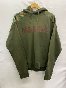 20241006【DSQUARED2】ディースクエアード パーカー ダメージ加工 PATCH HOODIE 迷彩パッチ s74gu0644 22AW M