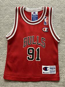 NBA BULLS デニス・ロッドマン RODMAN #91 シカゴ・ブルズ Champion チャンピオン ユニフォーム　TODDLER ベビー ユニフォーム シャツ