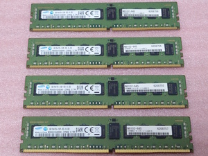 ◎Samsung M393A1G40DB0-CPB0Q 4枚セット *PC4-17000/DDR4-2133/PC4-2133P ECC REG/Registered 288Pin DDR4 RDIMM 32GB(8GB x4) 動作品