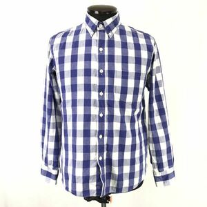 JOURNAL STANDARD★長袖シャツ【メンズM/white×blue/白×青】チェック柄/ボタンダウン/Tops/Shirts//ジャーナルスタンダード◆BH767