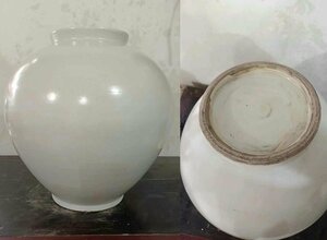 ■観心・時代旧蔵■C810珍品旧蔵 朝鮮 高麗磁 朝鮮古陶磁器 古高麗 李朝時代 李朝白磁大壺