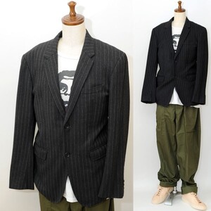 ★【国内正規品 日本製】 MARGARET HOWELLxFOX Brothers マーガレットハウエルxフォクスブラザーズ ウール100％ ストライプジャケット L