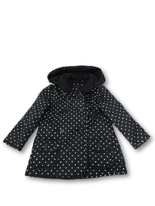 ギャップキッズ GAP KIDS 裏フリース 水玉 ドット柄 ナイロン キルティングコート ブラック 110 4-5歳程度 キッズ